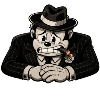 Desperate, a transparent render of the gangster boss character