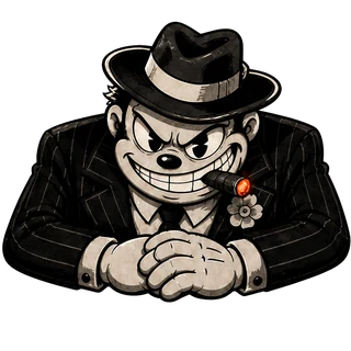Menacing, a transparent render of the gangster boss character