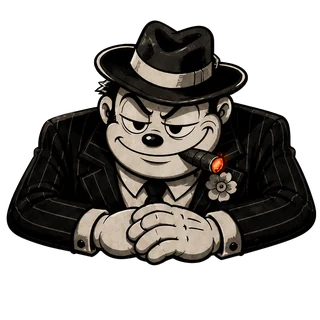 Smug, a transparent render of the gangster boss character