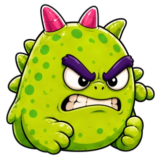 Angry Scowl, a transparent monster face texture
