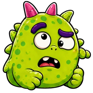 Confused, a transparent monster face texture