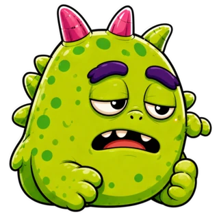 Sleepy, a transparent monster face texture