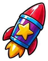 Rocket booster, a sliced and background-cleaned transparent texture